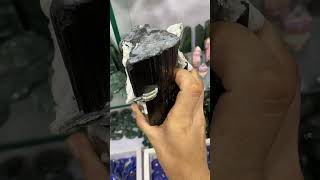 Black tourmaline specimen with albite/mica #shortsyoutube #specimens  #tourmaline #blacktourmaline