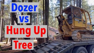 Battle Between Hung Up Tree & John Deere 450 G Dozer