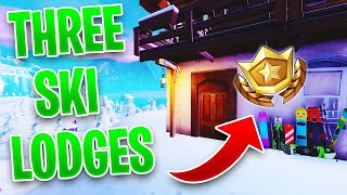 Fortnite Search Between Three Ski Lodges Battle Star Location!! Season 7 Week 3 Challenge.