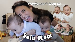 Solo TWIN MOM Morning Routine | Alone With Twins