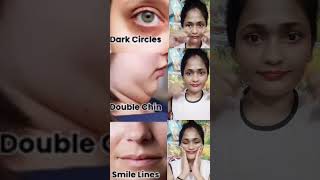 How to remove dark circles, double chin, smile lines #antiaging facial yoga