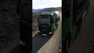 Ekstremalna Jazda Ciężarówką przez Śnieżne Góry Islandii #shorts #ets #shortsvideo #scania #island