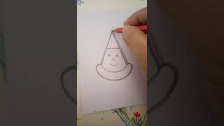 how to draw easy birthday cap 🧢#viral #youtubeshorts #drawing #painting