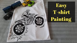 DIY Easy and Quick Tshirt Painting // Fabric Painting