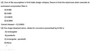 Chapter 2-Limit state method of design/ Reinforced cement concrete/ Civil Engineering services MCQS