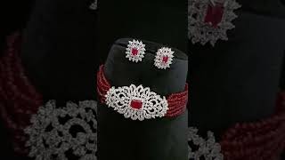 😍 beautiful letest design chokar with pretty earrings #shortsvideo #jewellery #fashion