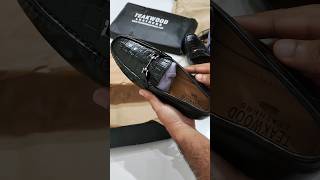 Teakwood Leathers Men Black Textured Leather Loafers#shorts #unboxing #teakwood #myntra #leather