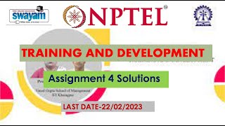 Mooc / Nptel Training and Development || Week 4 Assignment Answers || Humanity || 100% Right || 2023