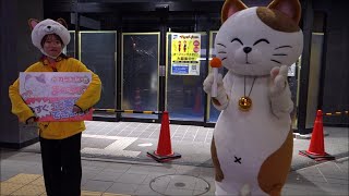 Manekki the Cat - maskotka Karaoke MANEKINEKO (カラオケまねきねこ) Fukuoka i Osaka