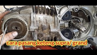 cara pasang rante keteng supra/grand,pemula ||#cara_pasang #rantaiketeng #honda