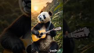 cute Panda ai Playing Guitar #shorts #guitar #animal