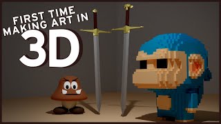 First Time Making 3D Art (Learning Blender & MagicaVoxel Devlog)