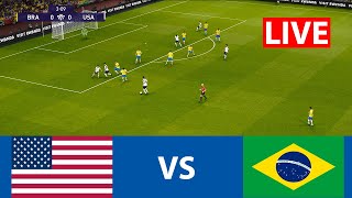 🔴BRAZIL vs USA Live Match - Copa America 2024 Final | Full Match All Goals | pes 21