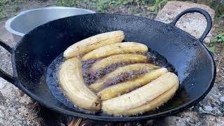 Fried Banana in Africa | cooked out in the street