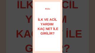 İlk ve acil yardım(paramedik) kaç nettir? #yks2023 #üniversite