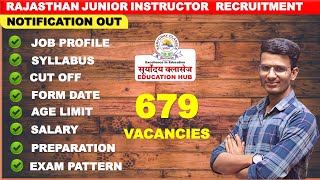 RSMSSB Junior Instructor vacancy2024/rsmssb kanishth anudeshak bharti/कनिष्ठ अनुदेशक भर्ती,exam date