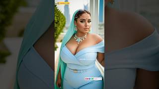 Curvy Plus-Size Dubai Model in Stunning Pink & Light Blue Outfit | AI Model Look Book #virtualmodel