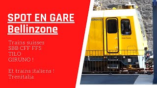 TRAINS à BELLINZONE (SUISSE - CANTON DU TESSIN) - SBB CFF FFS / TRENTITALIA / FRET