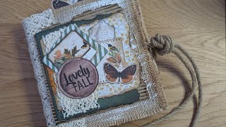 Autumn Burlap Journal Flip Through #junkjournalflipthrough