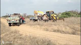 Jcb 3dx Backhoe Loader Machine Loading Red Mud In Mahindra and Swaraj Tractor | Jcb Tractor Video