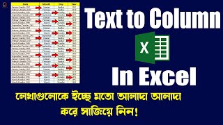 text to column in excel ।। Ms Excel Tutorial In Bangla