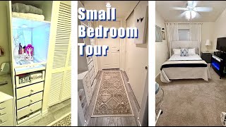 SMALL BEDROOM TOUR 2024 | Royal Blue, Tan, White Theme | MOOREGIRL