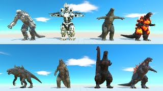 Team Mechagodzilla; Godzilla 2014 VS Team Godzilla; Shin Godzilla - Animal Revolt Battle Simulator