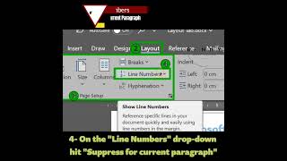 Line Numbers - Suppress for Current Paragraph #wordtutorial #linenumber #thebenny