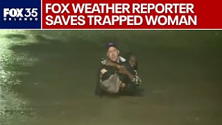 FOX Weather reporter helps woman trapped in Hurricane Helene floodwaters