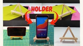 POPSICLE STICK MOBILE HOLDER || how to make simple and efficient mobile holder with popsicle stick