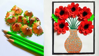 wall hanging craft idea/paper crafts/art and craft/pencil shaving craft