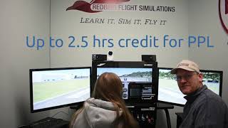 Student pilots flying Redbird simulator at Bloomsburg Municipal Airport