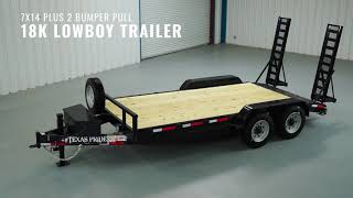 18k LB GVWR Bumper Pull Lowboy Trailer