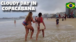 🇧🇷【4K】Cloudy day in Copacabana Beach, Rio de janeiro Brazil