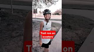 Trail run on scooters #life #sunday #shorts #scooter #nature #family #fall #2024#youtubeshorts#pov