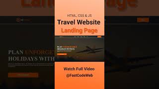 Travel Website Using HTML  CSS | Step by Step Tutorial | Fast Code