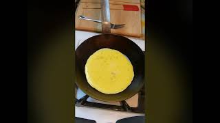 Carbon Steel Pan Omelet Made with No Butter or Oil | #Shorts