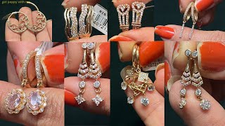 18 kt  Hoop Earrings With CZ's /looks like Diamond Earrings  @ 30krs/- with codes & prices