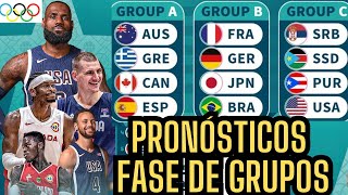 PRONÓSTICOS FASE de GRUPOS JJOO PARIS 2024 de BALONCESTO!! QUÉ SELECCIONES PASARÁN??