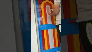 Colourful Door Painting 🚪🎨 Old Door Restoration 🤩 How To Do Painting 🖌️ Paintings Ideas 💡 Life Hack