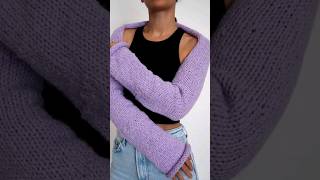 Knitting machine shrug in 15 seconds 🧶 #freepattern #sentro #knittingmachine