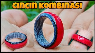 3 jam dalam 6 menit, membuat cincin dari kain jeans bekas || kombinasi warna biru, hitam dan merah.