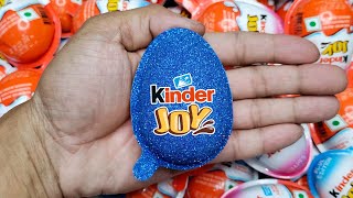 NEW! Colored Glitter Kinder Joy opening ASMR - A lot of Kinder Surprise egg toys Part-221