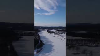 drone flight on a frozen river in northern Sweden #sweden #swedishlapland #norrland #foryou #fypシ