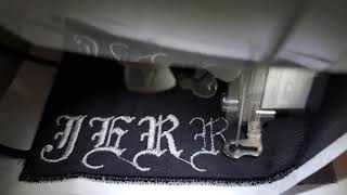 machine embroidery old english Lettering