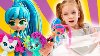 Игровой набор с куклой и питомцем CurliGirls Делаем прически в салоне красоты Dolls Hair