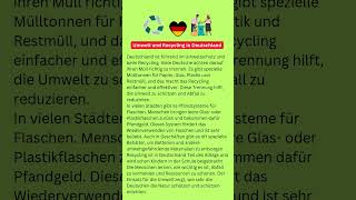 Umwelt und Recycling in Deutschland #learngerman #deutschlernen #lernedeutsch #germanlessons