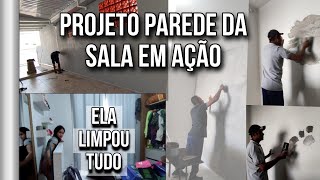 TRANSFORMANDO A PAREDE BRANCA DA SALA/limpeza no quarto