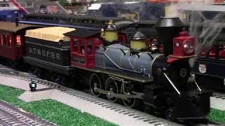 MTH Santa FE 4-6-0 Ten Wheeler Steam Engine and Overton Cars