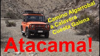 Camino Algarrobal a Calavera por cuesta Galena en Atacama, Chile